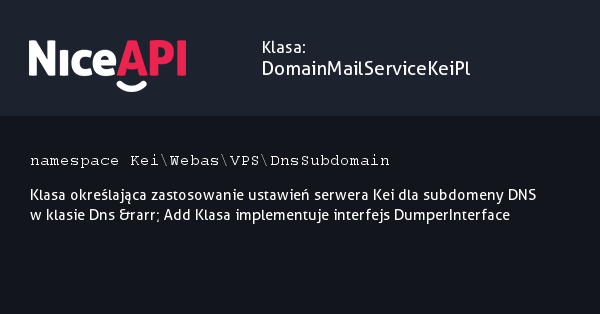 Klasa DomainMailServiceKeiPL &middot; NiceAPI dla PHP 5.6