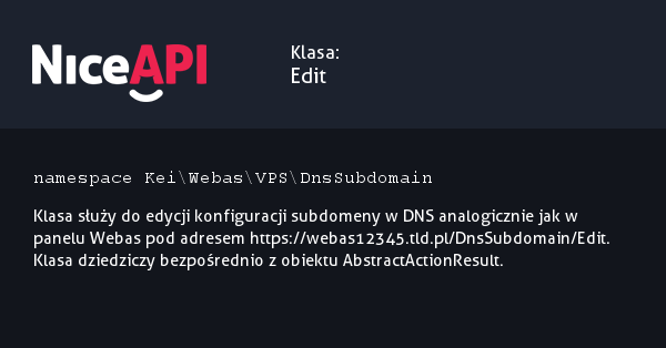 Klasa Edit &middot; NiceAPI dla PHP 5.6