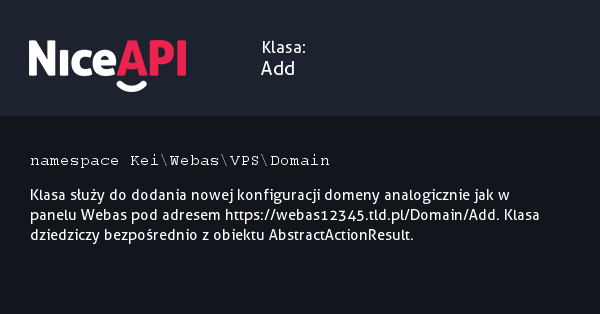 Klasa Add &middot; NiceAPI dla PHP 5.6