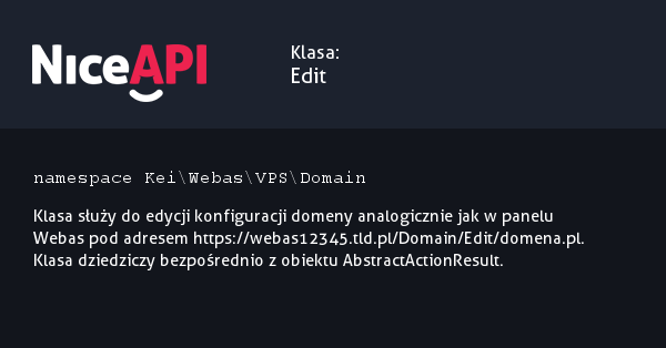 Klasa Edit &middot; NiceAPI dla PHP 5.6