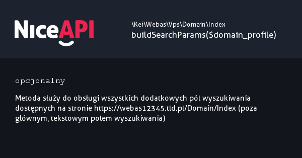 Index &rarr; buildSearchParams &middot; NiceAPI dla PHP 5.6