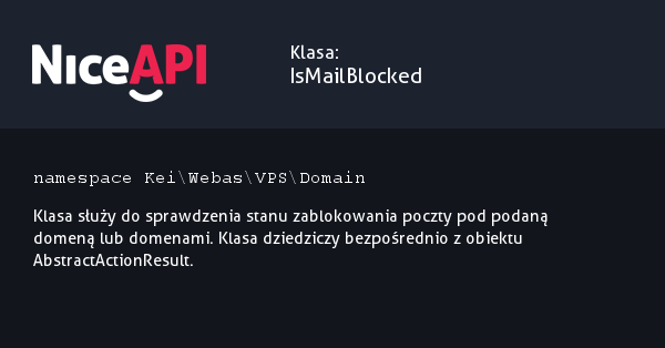 Klasa IsMailBlocked &middot; NiceAPI dla PHP 5.6