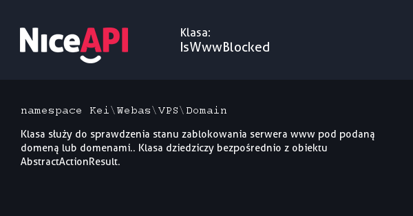 Klasa IsWwwBlocked &middot; NiceAPI dla PHP 5.6