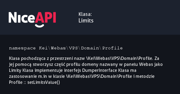 Klasa Limits &middot; NiceAPI dla PHP 5.6