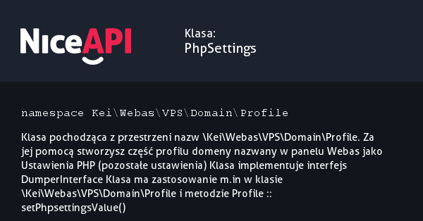 Klasa PhpSettings &middot; NiceAPI dla PHP 5.6