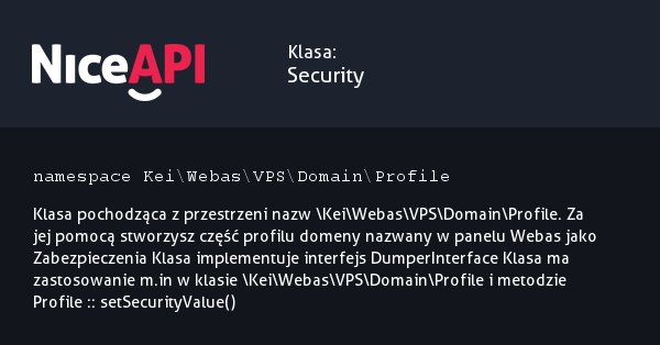 Klasa Security &middot; NiceAPI dla PHP 5.6