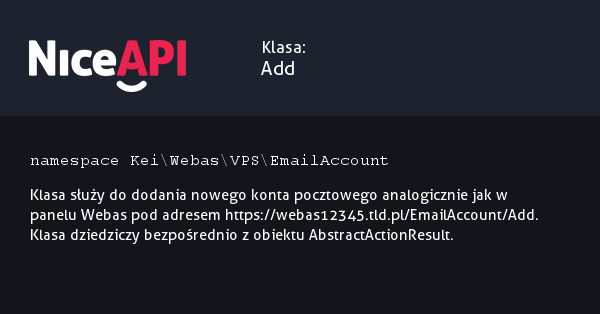Klasa Add &middot; NiceAPI dla PHP 5.6