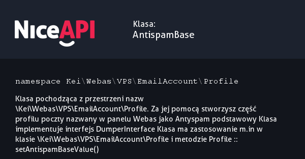 Klasa AntispamBase &middot; NiceAPI dla PHP 5.6