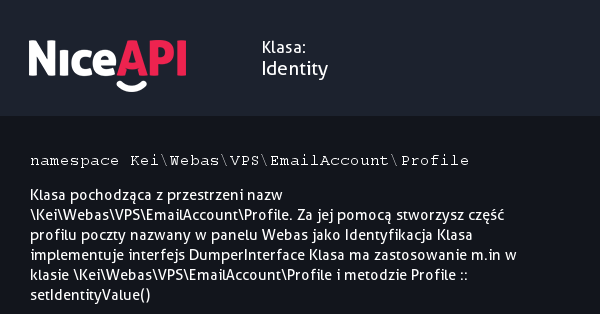 Klasa Identity &middot; NiceAPI dla PHP 5.6