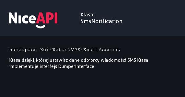 Klasa SmsNotification &middot; NiceAPI dla PHP 5.6