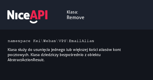 Klasa Remove &middot; NiceAPI dla PHP 5.6