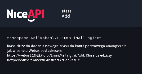 Klasa Add &middot; NiceAPI dla PHP 5.6