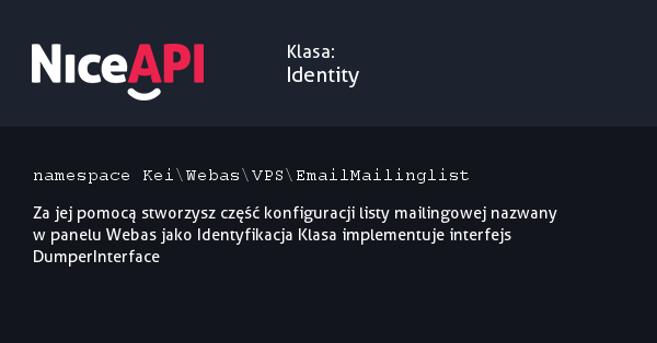 Klasa Identity &middot; NiceAPI dla PHP 5.6