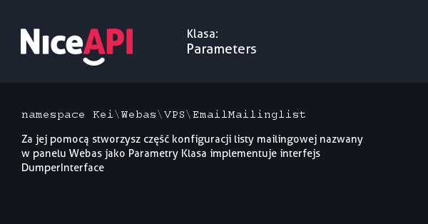 Klasa Parameters &middot; NiceAPI dla PHP 5.6