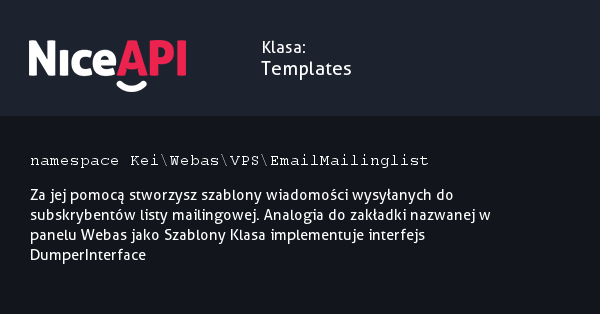 Klasa Templates &middot; NiceAPI dla PHP 5.6