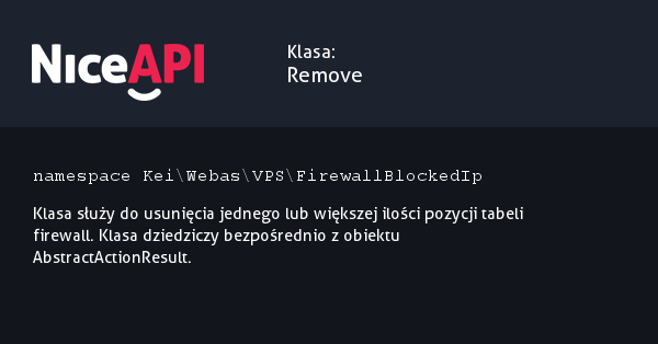 Klasa Remove &middot; NiceAPI dla PHP 5.6