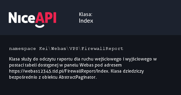 Klasa Index &middot; NiceAPI dla PHP 5.6