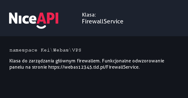 Klasa FirewallService &middot; NiceAPI dla PHP 5.6