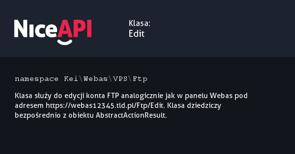 Klasa Edit &middot; NiceAPI dla PHP 5.6