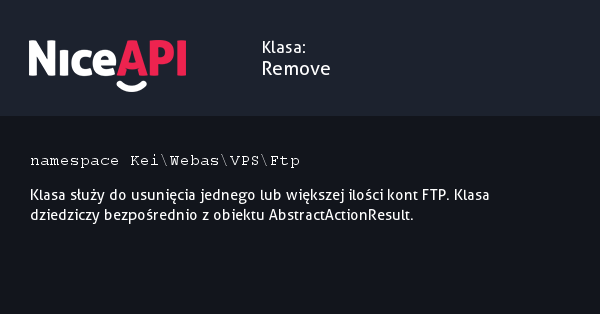 Klasa Remove &middot; NiceAPI dla PHP 5.6
