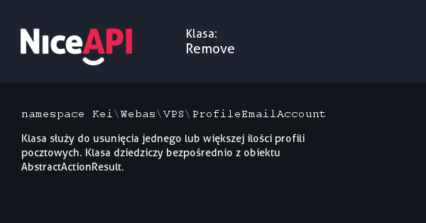 Klasa Remove &middot; NiceAPI dla PHP 5.6