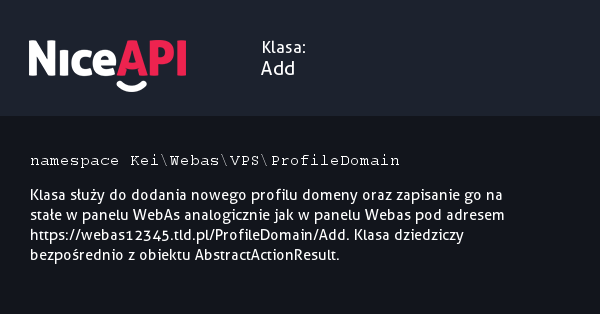 Klasa Add &middot; NiceAPI dla PHP 5.6