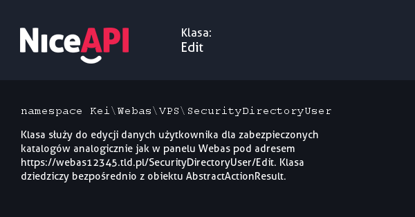 Klasa Edit &middot; NiceAPI dla PHP 5.6