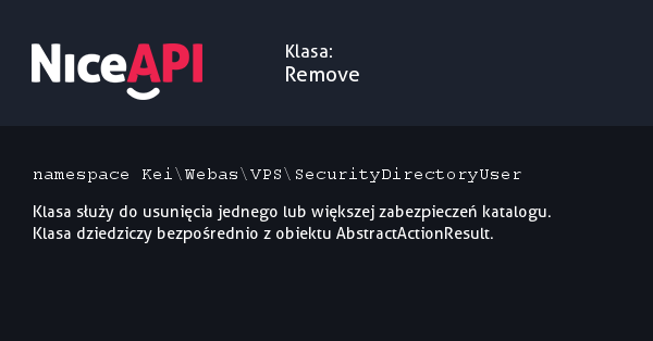 Klasa Remove &middot; NiceAPI dla PHP 5.6