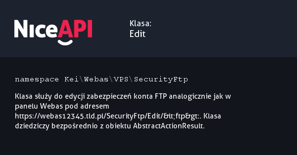 Klasa Edit &middot; NiceAPI dla PHP 5.6