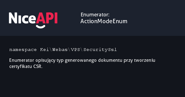 Enumerator ActionModeEnum &middot; NiceAPI dla PHP 5.6