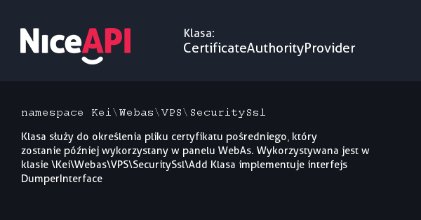Klasa CertificateAuthorityProvider &middot; NiceAPI dla PHP 5.6