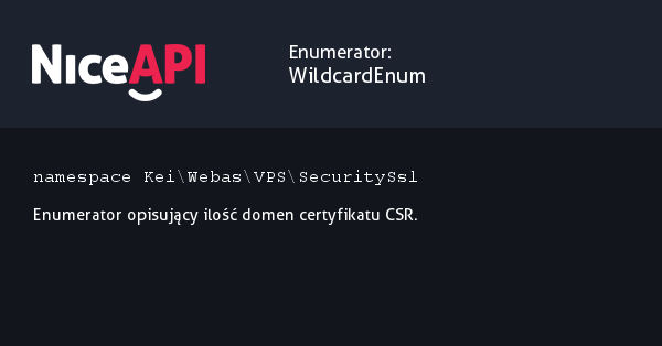 Enumerator WildcardEnum &middot; NiceAPI dla PHP 5.6