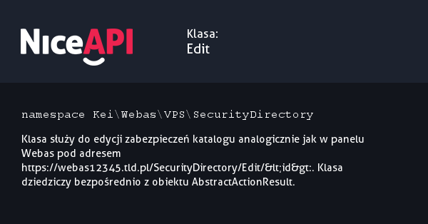 Klasa Edit &middot; NiceAPI dla PHP 5.6