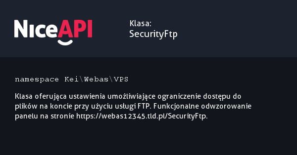 Klasa SecurityFtp &middot; NiceAPI dla PHP 5.6