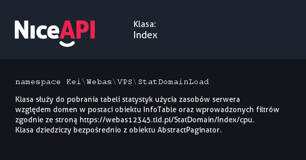 Klasa Index &middot; NiceAPI dla PHP 5.6