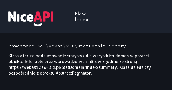 Klasa Index &middot; NiceAPI dla PHP 5.6