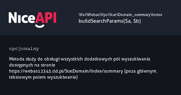 Index &rarr; buildSearchParams &middot; NiceAPI dla PHP 5.6