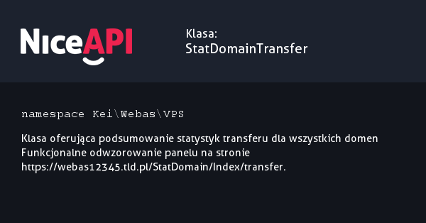 Klasa StatDomainTransfer &middot; NiceAPI dla PHP 5.6