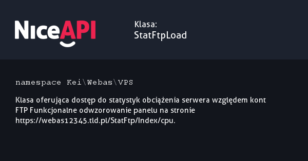 Klasa StatFtpLoad &middot; NiceAPI dla PHP 5.6