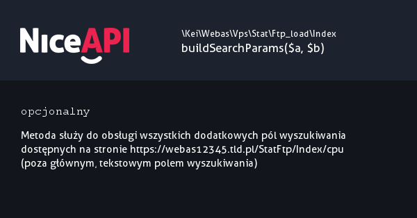 Index &rarr; buildSearchParams &middot; NiceAPI dla PHP 5.6