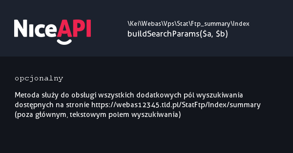 Index &rarr; buildSearchParams &middot; NiceAPI dla PHP 5.6
