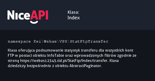 Klasa Index &middot; NiceAPI dla PHP 5.6