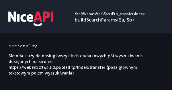 Index &rarr; buildSearchParams &middot; NiceAPI dla PHP 5.6